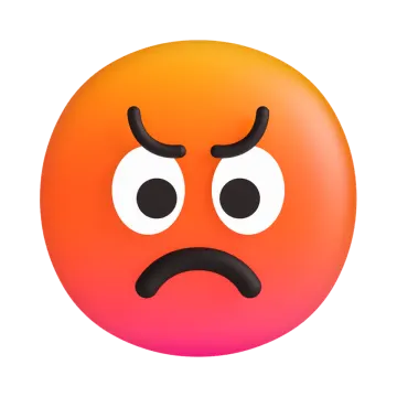 an orange ball with a sad face on it