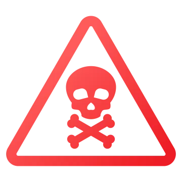 a warning sign with a skull on it