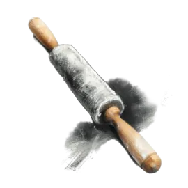 a drawing of a rolling pin on a white background