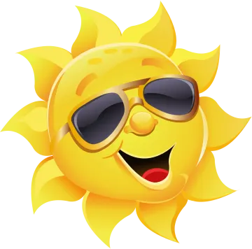a smiling sun wearing sunglasses
