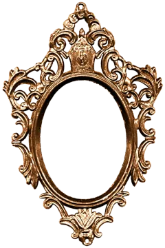 an ornate gold frame with a white background