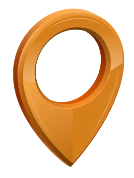 a map pointer icon with a white background
