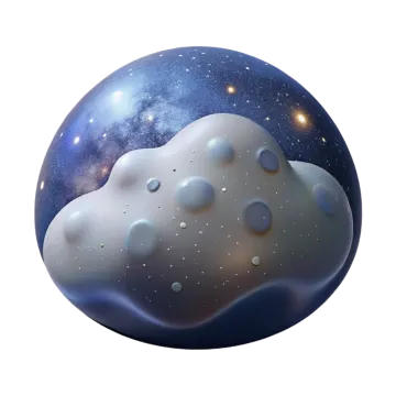 an image of a cloud with stars in the background