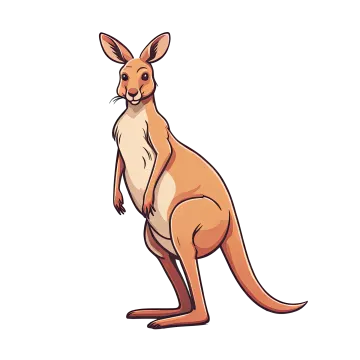 a kangaroo standing on its hinds