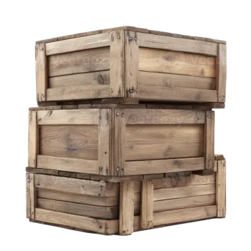 a stack of wooden crates on a white background