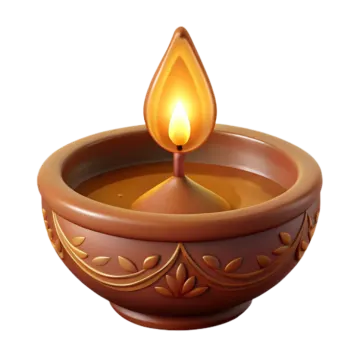 an oil lamp with a candle in it