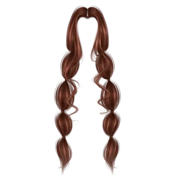 a drawing of a ponytail with long brown hair