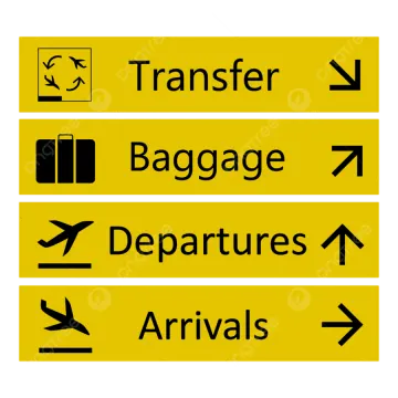 a yellow sign with the words transfer baggage departure and departure
