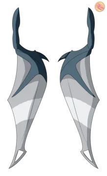 a pair of shark fins
