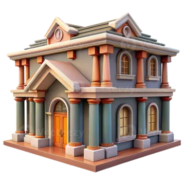a small house on a white background