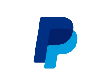 a blue letter p logo on a white background