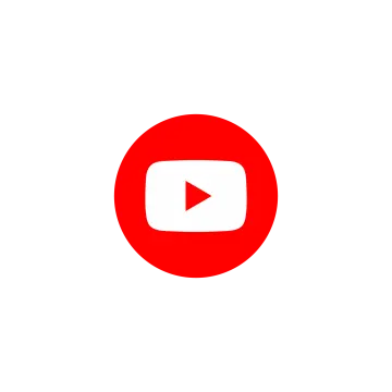 a red circle with the youtube logo on it