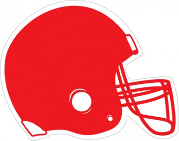 a red football helmet on a white background