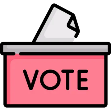 a voting box with the word vote on it