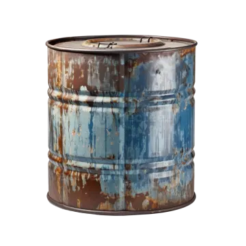 an old metal barrel on a white background