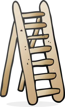 a ladder that is leaning on the ground