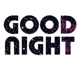 the words good night on a white background