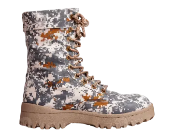 a pair of military boots on a white background