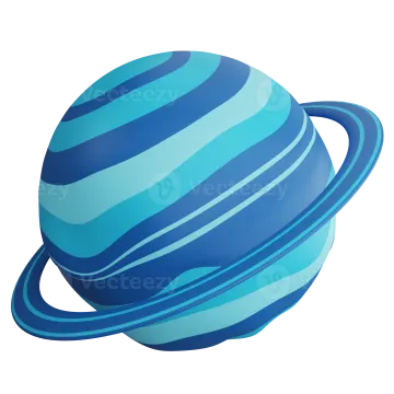 an image of a blue and white striped saturn