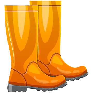 a pair of yellow rain boots