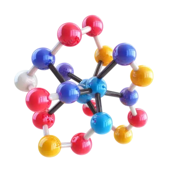 an image of a molecule with colorful balls