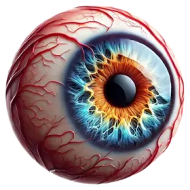 a close up of an eye with the pupil visible