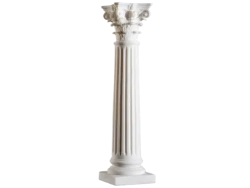 a white pedestal with a flower on top