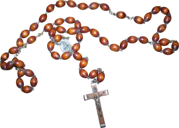a rosary with a cross on it