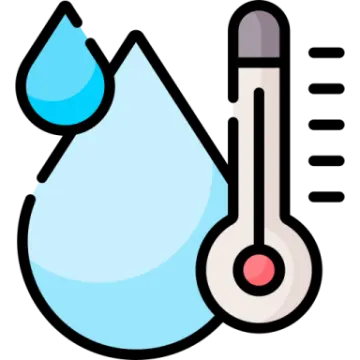 a thermometer and a water drop