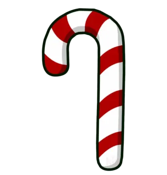 a candy cane with red and white stripes