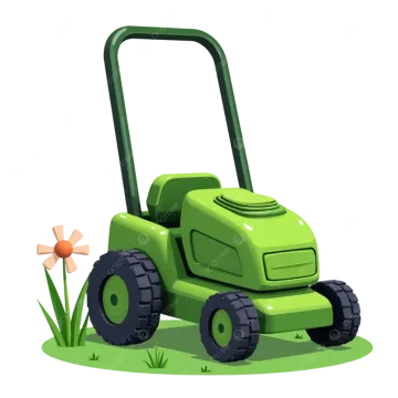 a green lawn mower in the grass
