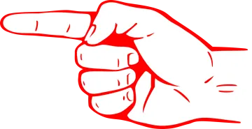 a hand pointing to the right