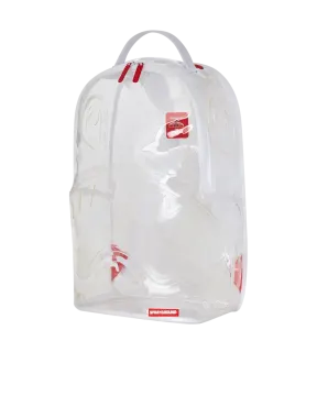 a clear backpack on a white background