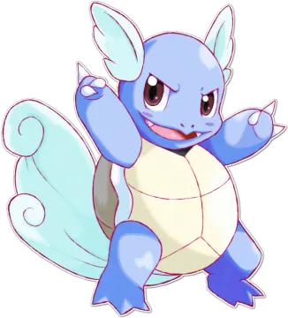 a drawing of a blue and white pokemon