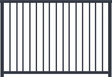 a black metal fence on a white background