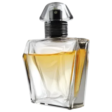 a bottle of perfume on a white background