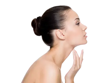 a woman with her hand on her face