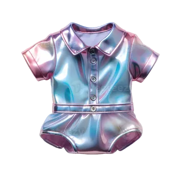a blue and pink baby bodysuit