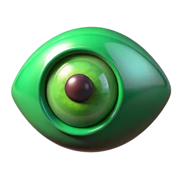 an image of a green eye on a white background