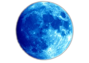 a blue moon on a white background