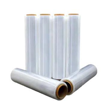 a roll of clear plastic film
