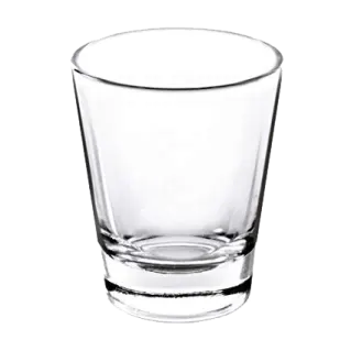 a shot glass on a white background