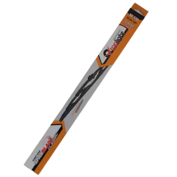a pencil with a black and orange design on it