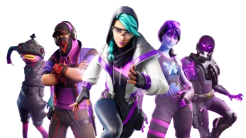 a group of female characters standing in front of white background