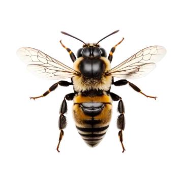 a bee on a white background