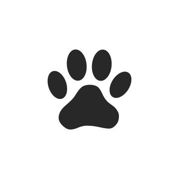 a black paw icon on a white background