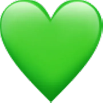 a green heart on a white background