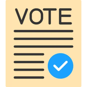 a paper with the word vote on it