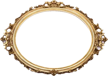 a gold frame on a white background
