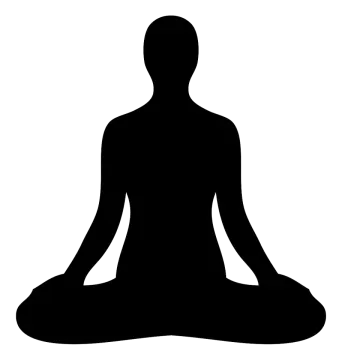 a silhouette of a person sitting in a yoga pose